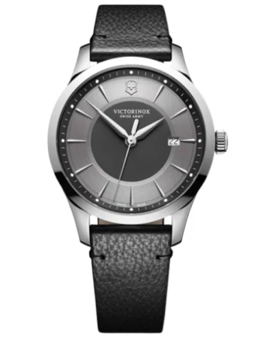 Pre-owned Victorinox Swiss Army Alliance Quartz Grey Dial Black Men's Watch 241804