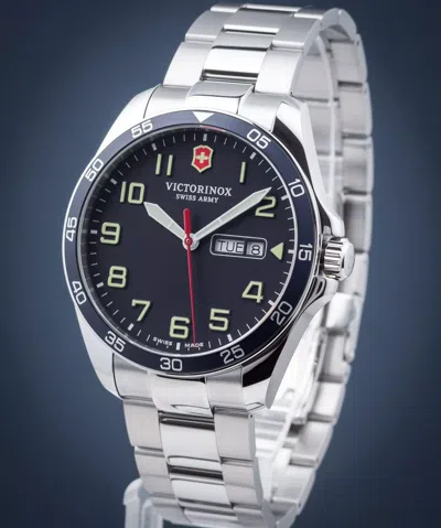 Pre-owned Victorinox Swiss Army Fieldforce Sapphire Blue Dial Steel Men's Watch 241851