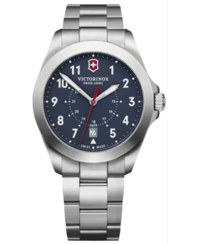 Pre-owned Victorinox Swiss Army Heritage Quartz Blue Dial Steel Men's Watch 241967
