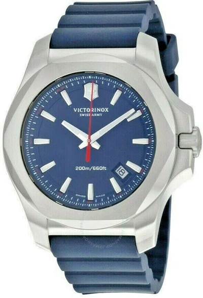 Pre-owned Victorinox Swiss Army Inox Blue Dial Blue Rubber Strap Men's Watch 241688.1