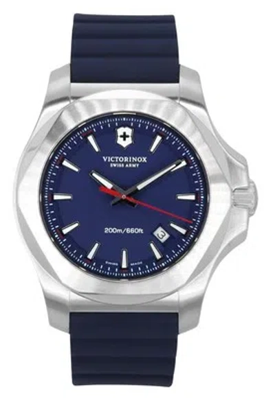 Pre-owned Victorinox Swiss Army I.n.o.x. Rubber Strap Blue Dial Quartz 241688-1 Mens Watch