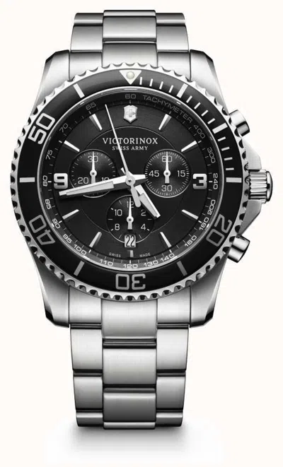 Pre-owned Victorinox Swiss Army Maverick 43mm Black Dial Chronograph 241695 Men's Watch