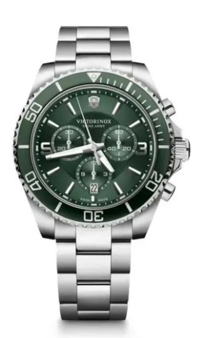 Victorinox Swiss Army Maverick Chronograph Quartz Green Dial Steel Men's Watch 241946