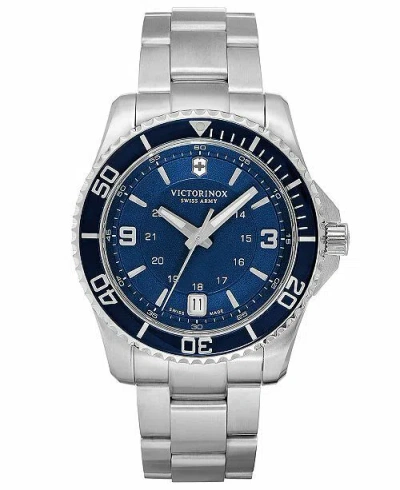 Pre-owned Victorinox Swiss Army Maverick Gs Navy Dial Men's Watch 241602 Ship Free