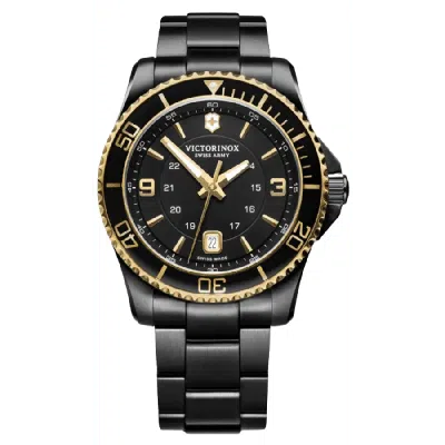 Victorinox Swiss Army Maverick Large Quartz Black Dial Steel Men's Watch 241884