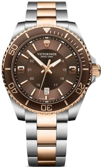 Victorinox Swiss Army Maverick Large Quartz Brown Dial Two-tone Steel Men's Watch 241951