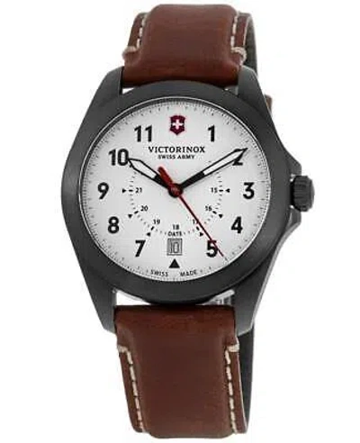 Pre-owned Victorinox Swiss Army Quartz White Dial Brown Leather Men's Watch 241969