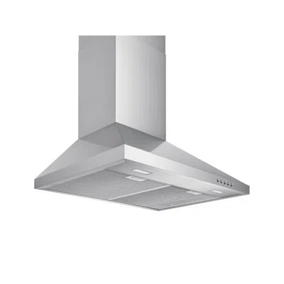 Victory 30-inch 600 Cfm Wall Mount Range Hood With 3-speed Push Button In Stainless Steel In Blue