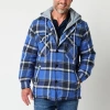 Victory Flannel Mens Hooded Midweight Shirt Jacket In Blue