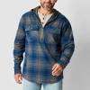 Victory Flannel Pullover Mens Hooded Midweight Shirt Jacket In Blue