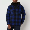 Victory Mens Fleece Hooded Midweight Shirt Jacket In Blue