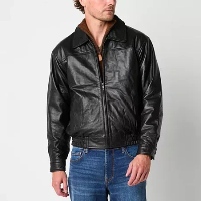 Victory Mens Leather Midweight Jacket In Black