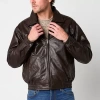 Victory Mens Leather Midweight Jacket In Brown