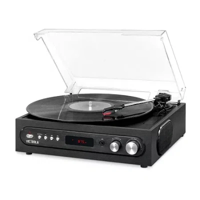 Victrola All-in-1 Record Player Turntable In Black
