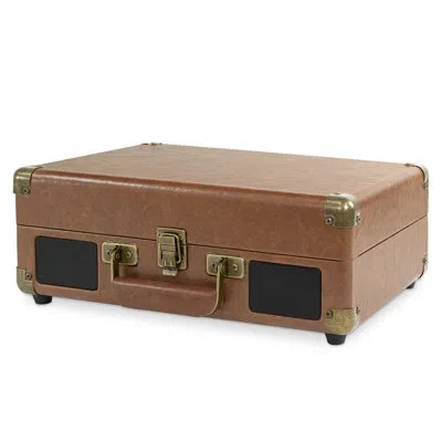 Victrola Bluetooth Suitcase Decorative Record Player With 3-speed Turntable In Brown
