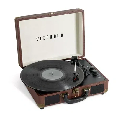 Victrola Journey+ Bluetooth Suitcase Record Player In Brown