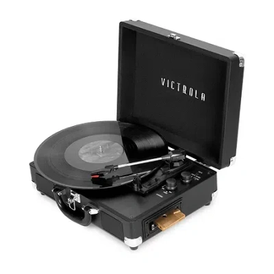Victrola Journey+ Cassette Bluetooth Suitcase Record Player In Black
