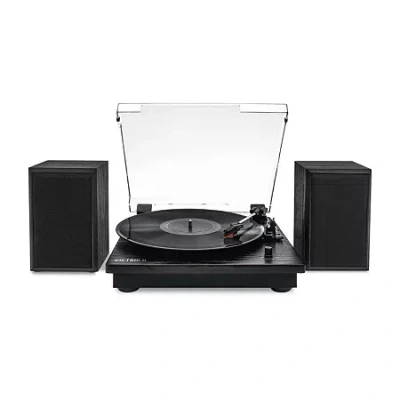 Victrola Montauk Bluetooth Record Player With 3 Speed And Bookshelf Turntable In Black