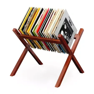 Victrola Va-60-mah Wooden Record Stand In Brown