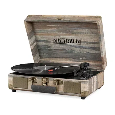 Victrola Vsc-550bt 3-speed Vintage Bluetooth Suitcase Turntable With Built-in Stereo Speakers In Sand