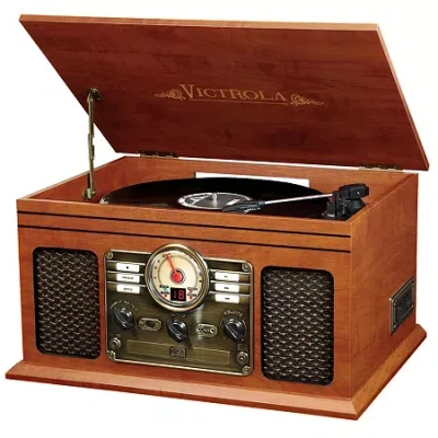 Victrola Vta-200b Wooden 6-in-1 Nostalgic Classic Turntable With Bluetooth In Brown