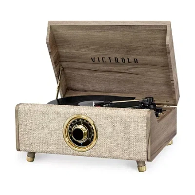 Victrola Vta-330b 4-in-1 Highland Bluetooth Record Player With 3-speed Turntable And Fm Radio In Sand
