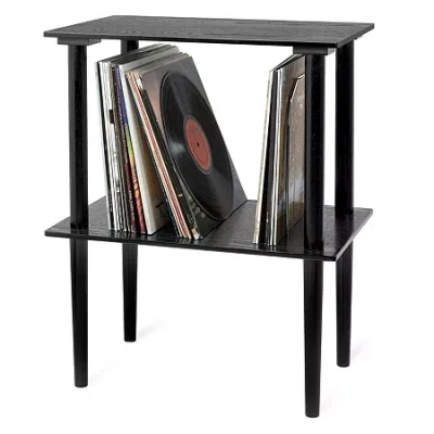 Victrola Wooden Stand With Record Holder In Black