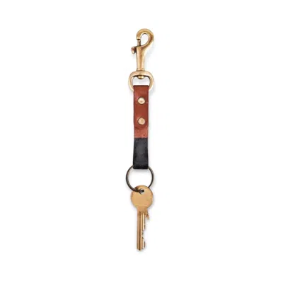 Vida Vida Black / Brown Leather Clip Key Ring In Multi