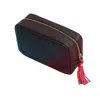 Vida Vida Black Leather Make-up Bag With Pink Tassel