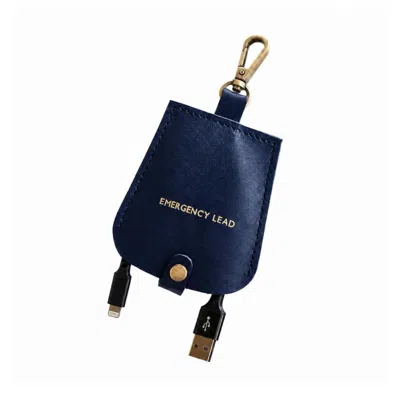 Vida Vida Blue Usb Lead In Navy Leather Cover