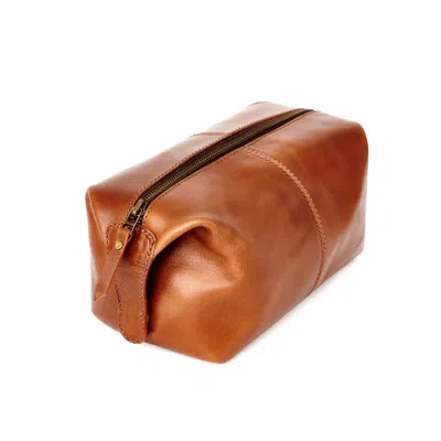 Vida Vida Brown Classic Tan Leather Wash Bag