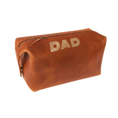 Vida Vida Brown Deluxe Tan Leather Wash Bag - For Dads