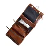 Vida Vida Brown Hanging Tan Leather Wash Bag. -old Git In Brown