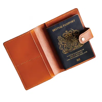 Vida Vida Brown Luxury Leather Passport Travel Holder - Tan
