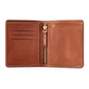 Vida Vida Brown Luxury Leather Passport Travel Wallet With Zip Section - Tan In Brown