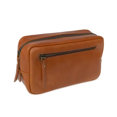 Vida Vida Brown Travel Tan Leather Wash Bag