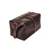 Vida Vida Classic Dark Brown Leather Wash Bag In Brown