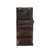 Vida Vida Hanging Dark Brown Leather Wash Bag In Brown
