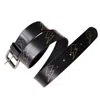 Vida Vida Lightning Strike Mens Leather Belt - Black In Black