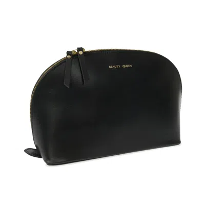 Vida Vida Lunar Black Beauty Queen Leather Wash Bag
