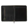 Vida Vida Luxe Black Leather Document Holder In Black