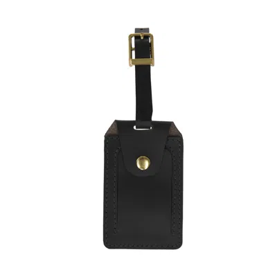 Vida Vida Luxe Black Leather Luggage Tag
