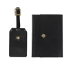 Vida Vida Luxe Black Leather Luggage Tag & Passport Holder Set In Black