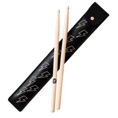 Vida Vida Men's Black Leather Rock Drum Stick Holder In Gift Box