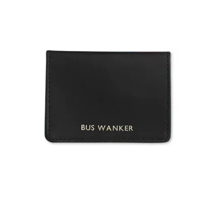 Vida Vida Men's Black Leather Travel Card Holder - Bus Wanker