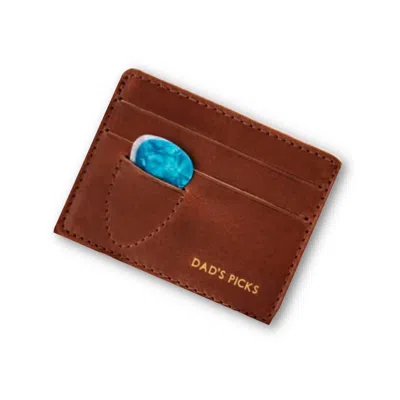 Vida Vida Men's Brown Guitar Plectrum Leather Card Holder - Dad's Picks Tan