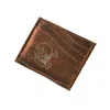 Vida Vida Men's Brown Leather Card Holder Skull - Tan