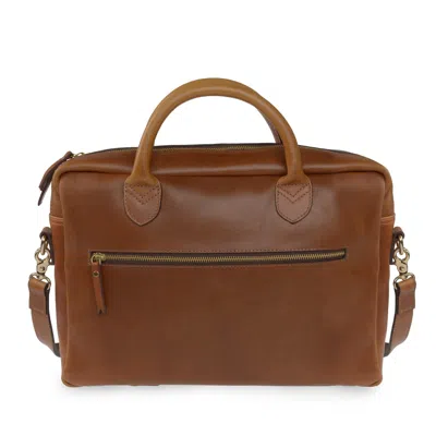 Vida Vida Men's Brown Luxe Tan Leather Laptop Bag
