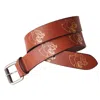Vida Vida Men's Brown Panther Dark Tan Leather Belt In Brown