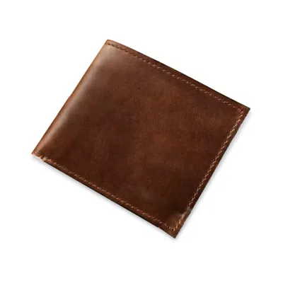 Vida Vida Men's Brown Tan Leather Wallet With Tan Stitch